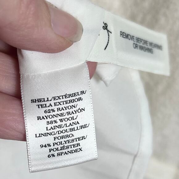 Ann Taylor dress size 4 felt boucle wool cream drop waist school girl minimalist - Picture 12 of 13